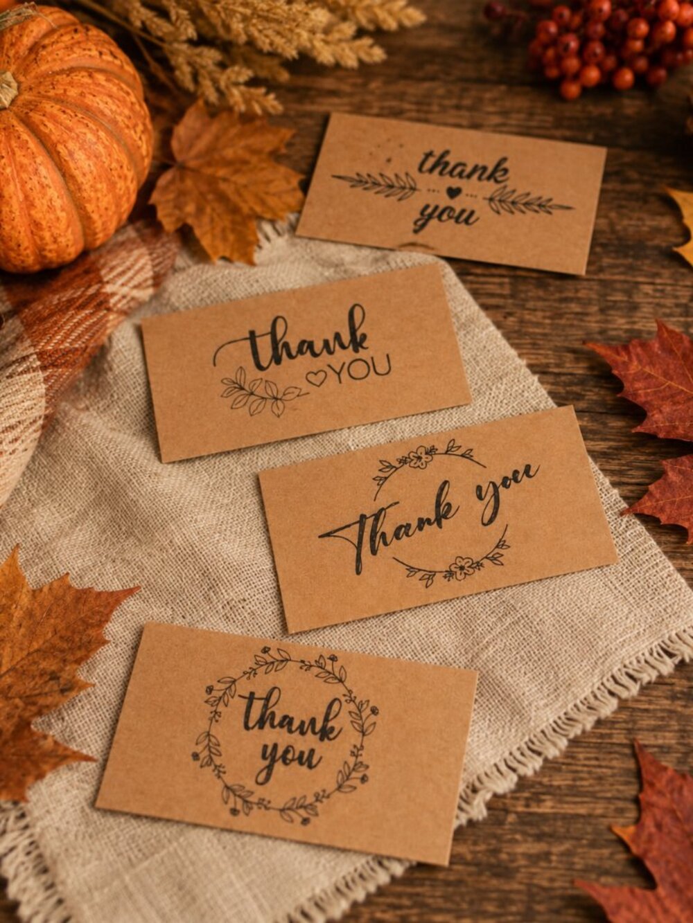 Kraft Paper Thank You Cards 100